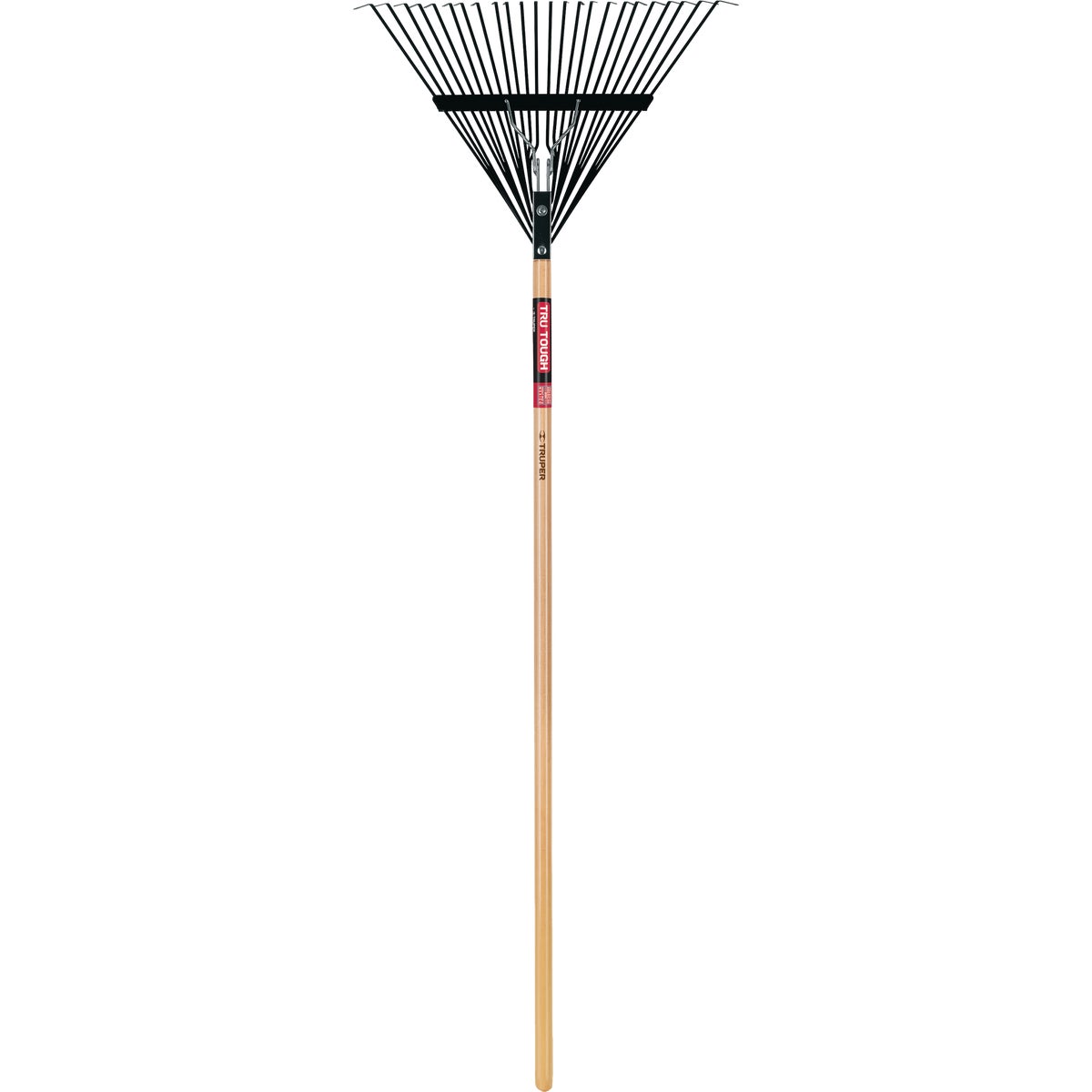Truper Tru Tough 24 In. Steel Leaf Rake with 54 In. Wood Handle (24-Tine)