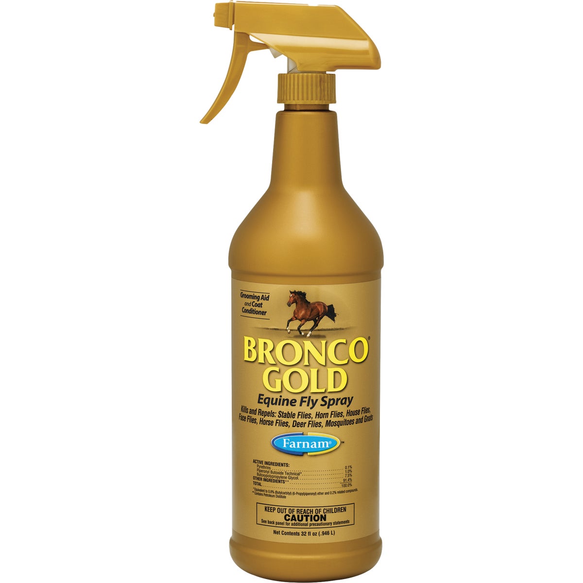 Farnam Bronco Gold 32 Oz. Trigger Spray Equine Fly Spray