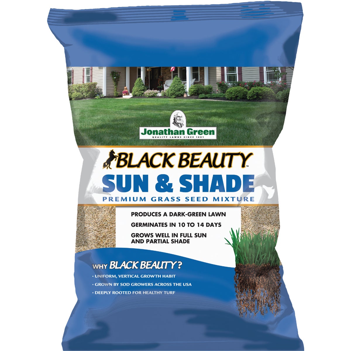 Jonathan Green Black Beauty 25 Lb. 9375 Sq. Ft. Coverage Sun & Shade Grass Seed