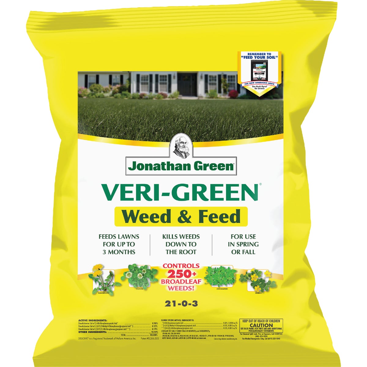 Jonathan Green Veri-Green Weed & Feed 16 Lb. 5000 Sq. Ft. 21-0-3 Lawn Fertilizer with Weed Killer