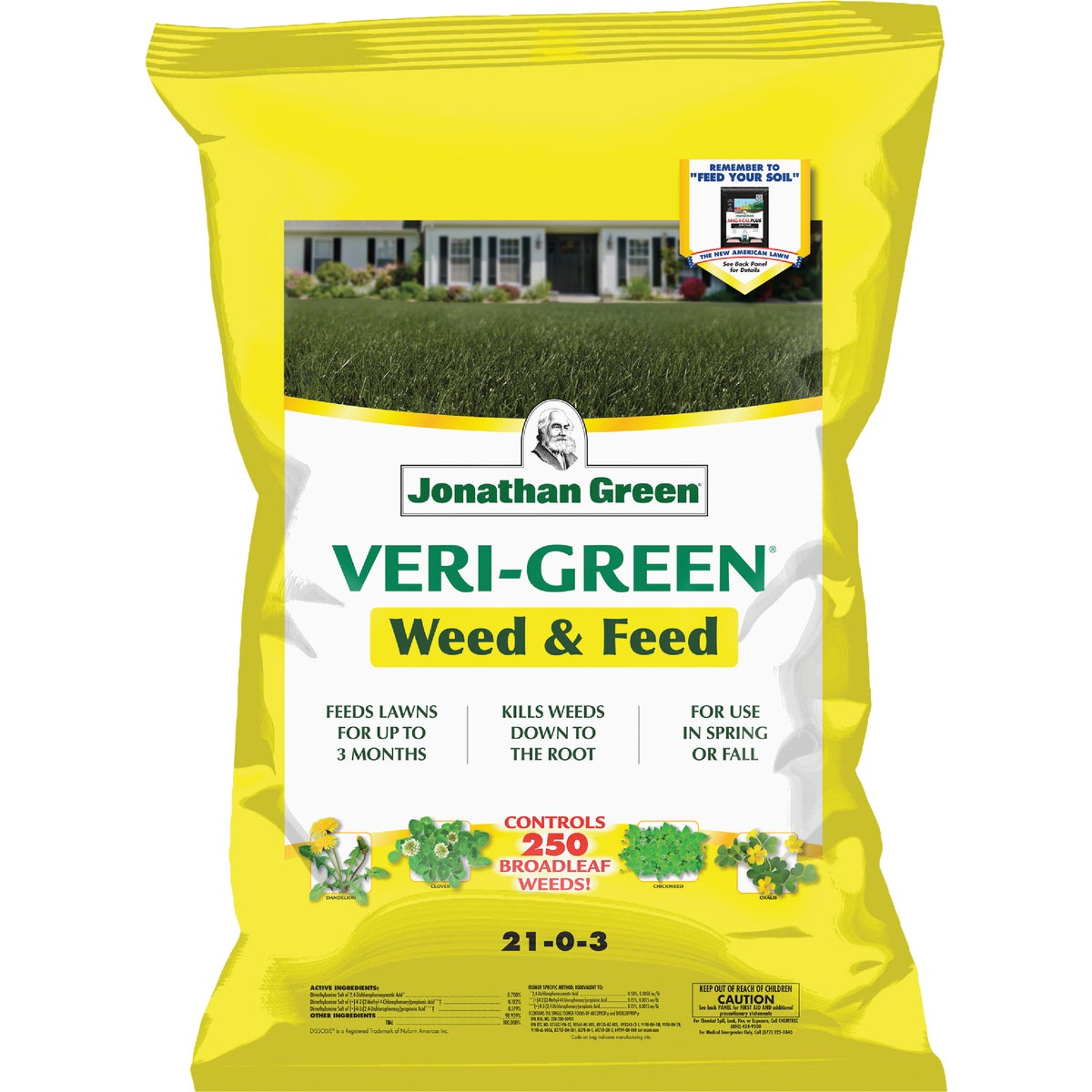 Jonathan Green Veri-Green Weed & Feed 46 Lb. 15,000 Sq. Ft. 21-0-3 Lawn Fertilizer with Weed Killer