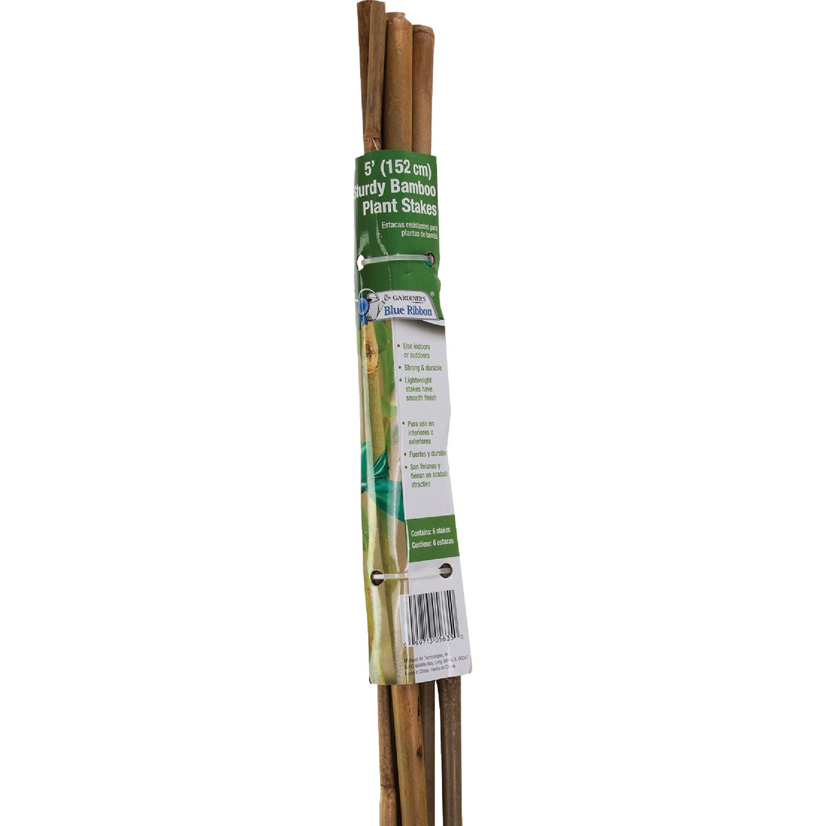 Gardener's Blue Ribbon 5 Ft. Natural Bamboo Heavy-Duty Plant Stake (6-Pack)