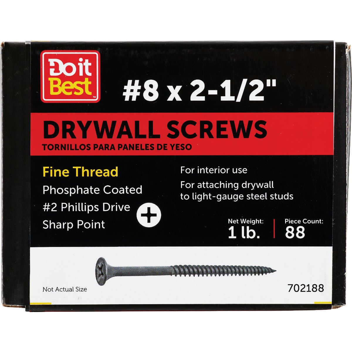 Do it #8 x 2-1/2 In. Fine Thread Multipurpose Drywall Screw (1 Lb. Box)