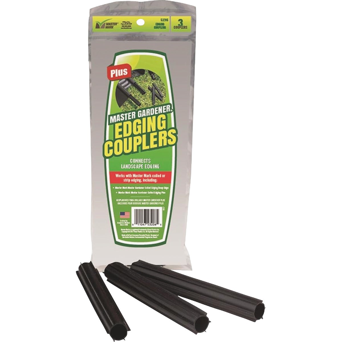 Master Mark Master Gardener Straight Black Plastic Professional Lawn Edging Coupler (3-Pack)