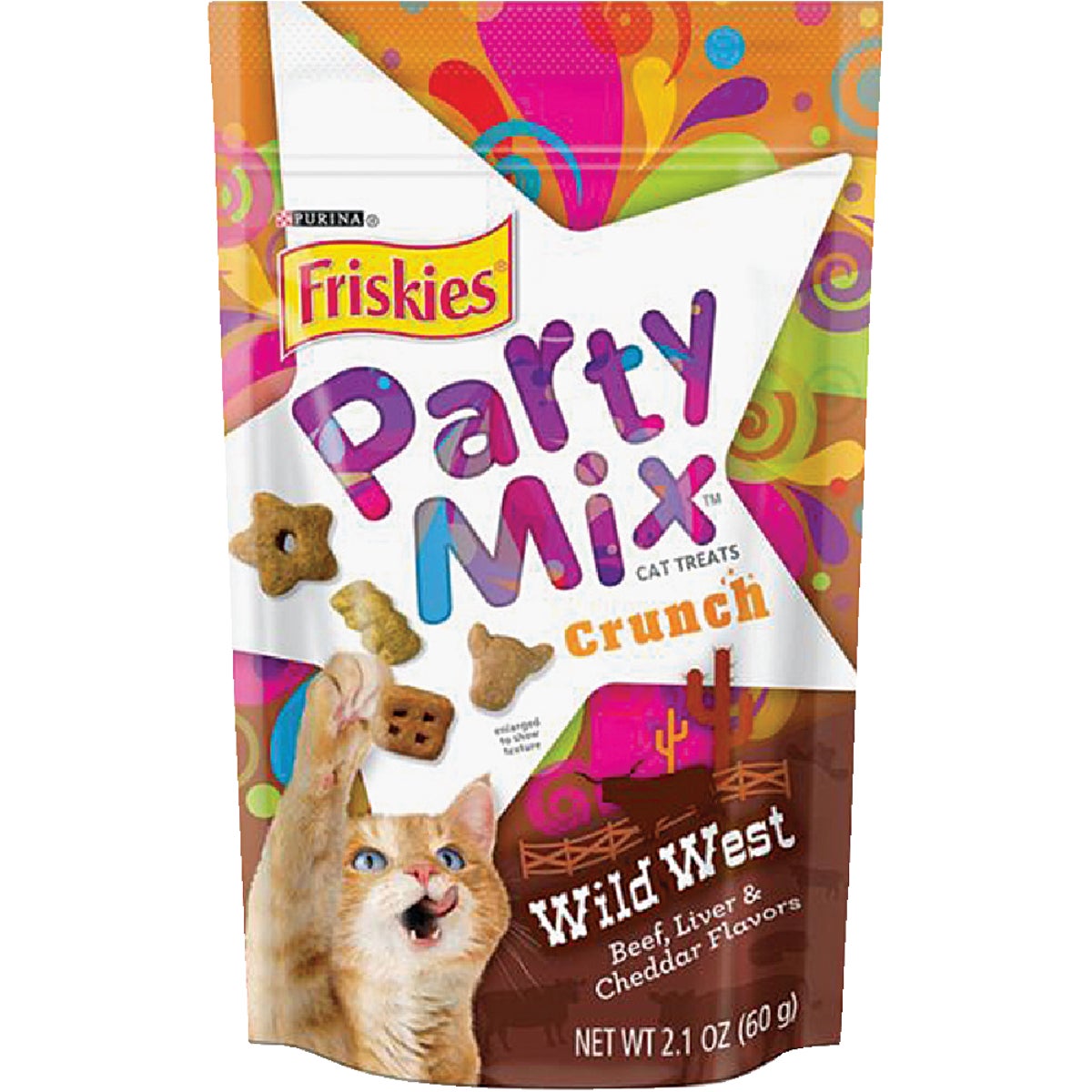 Purina Party Mix Wild West-Beef, Liver, & Cheddar 2.1 Oz. Cat Treat