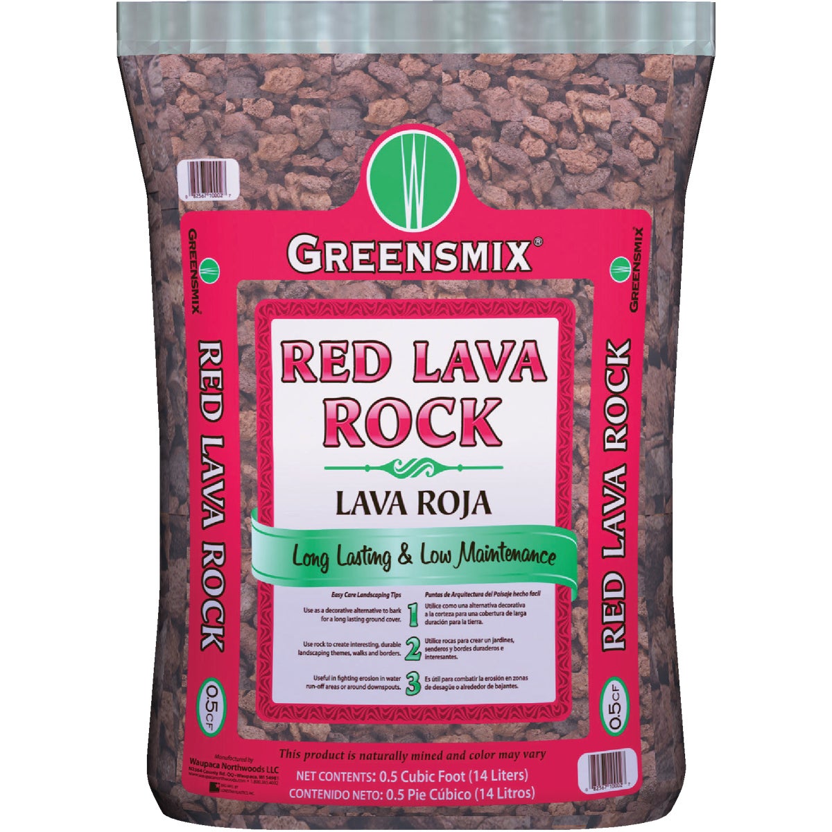 Greensmix 0.5 Cu. Ft. Red Volcanic Rock, 25 Lb.