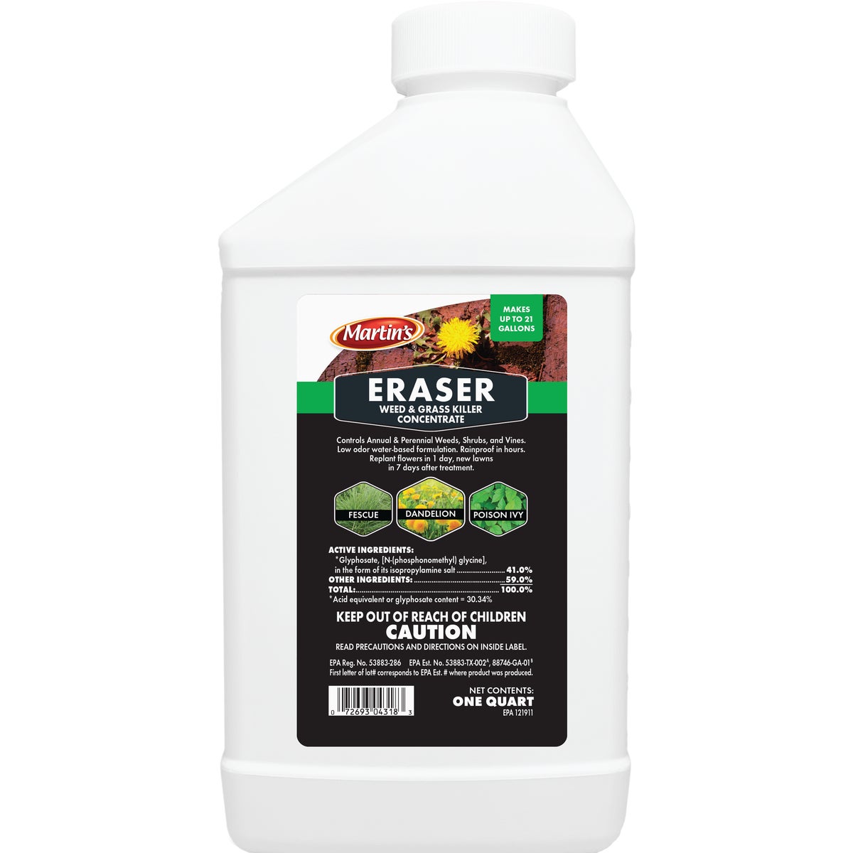 Martin's Eraser 1 Qt. Concentrate Weed & Grass Killer