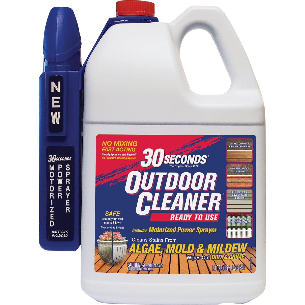 30 seconds Outdoor Cleaner 1.3 Gal. Ready To Use Power Sprayer Algae, Mold & Mildew Stain Remover