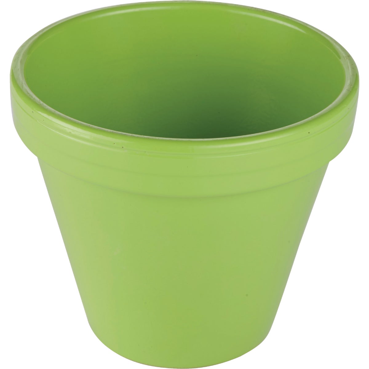 Ceramo Spring Fever 4-1/2 In. H. x 3-3/4 In. Dia Bright Green Clay Flower Pot