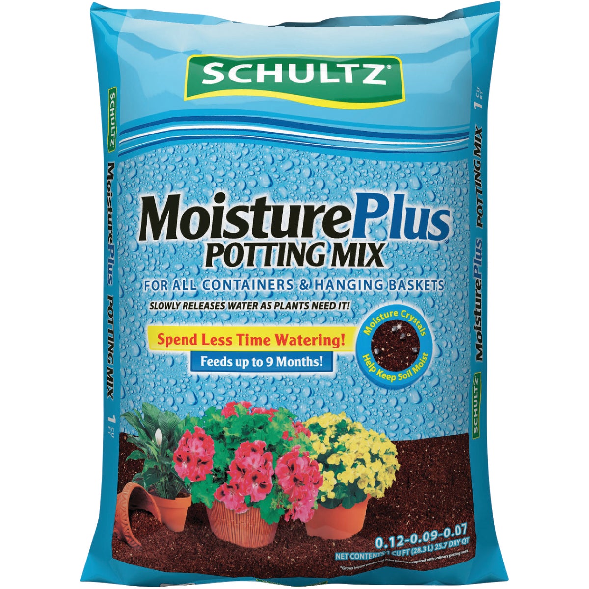 Schultz MoisturePlus 1 Cu. Ft. All Purpose Containers & Hanging Baskets Potting Soil Mix