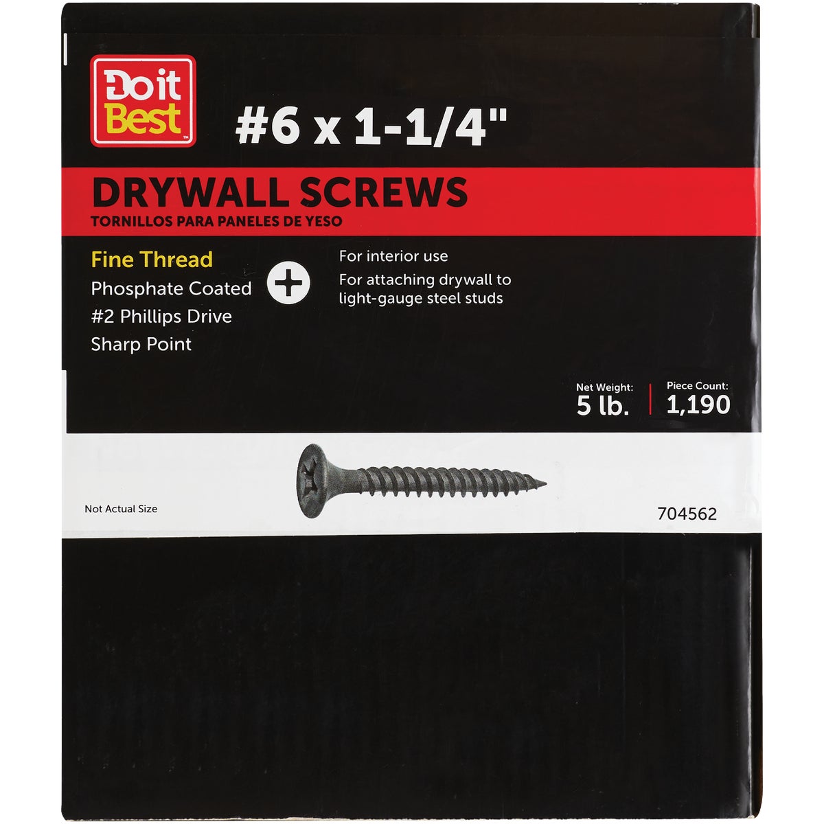 Do it #6 x 1-1/4 In. Fine Thread Multipurpose Drywall Screw (5 Lb. Box)