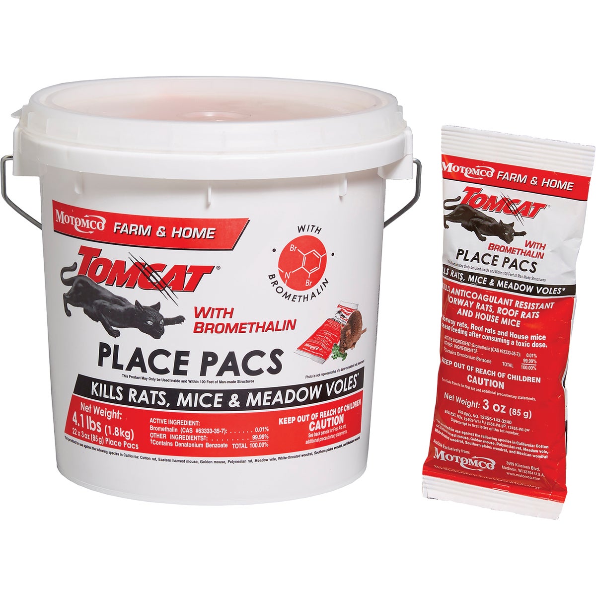 TOMCAT Pellet Bait Pack Rat & Mouse Killer with Bromethalin (22-Pack)