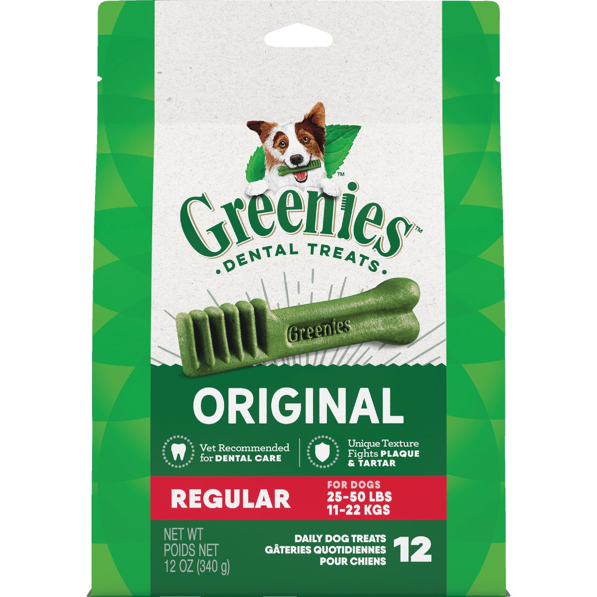 Greenies Regular Medium Dog Original Flavor Dental Dog Treat (12-Pack)