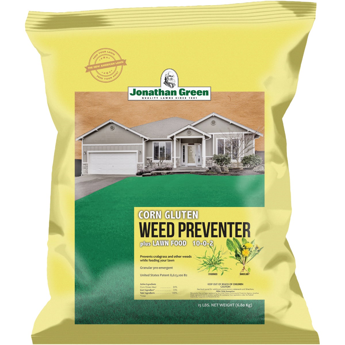 Jonathan Green Organics 15 Lb. 5000 Sq. Ft. 10-0-2 Corn Gluten Lawn Fertilizer with Weed Preventer