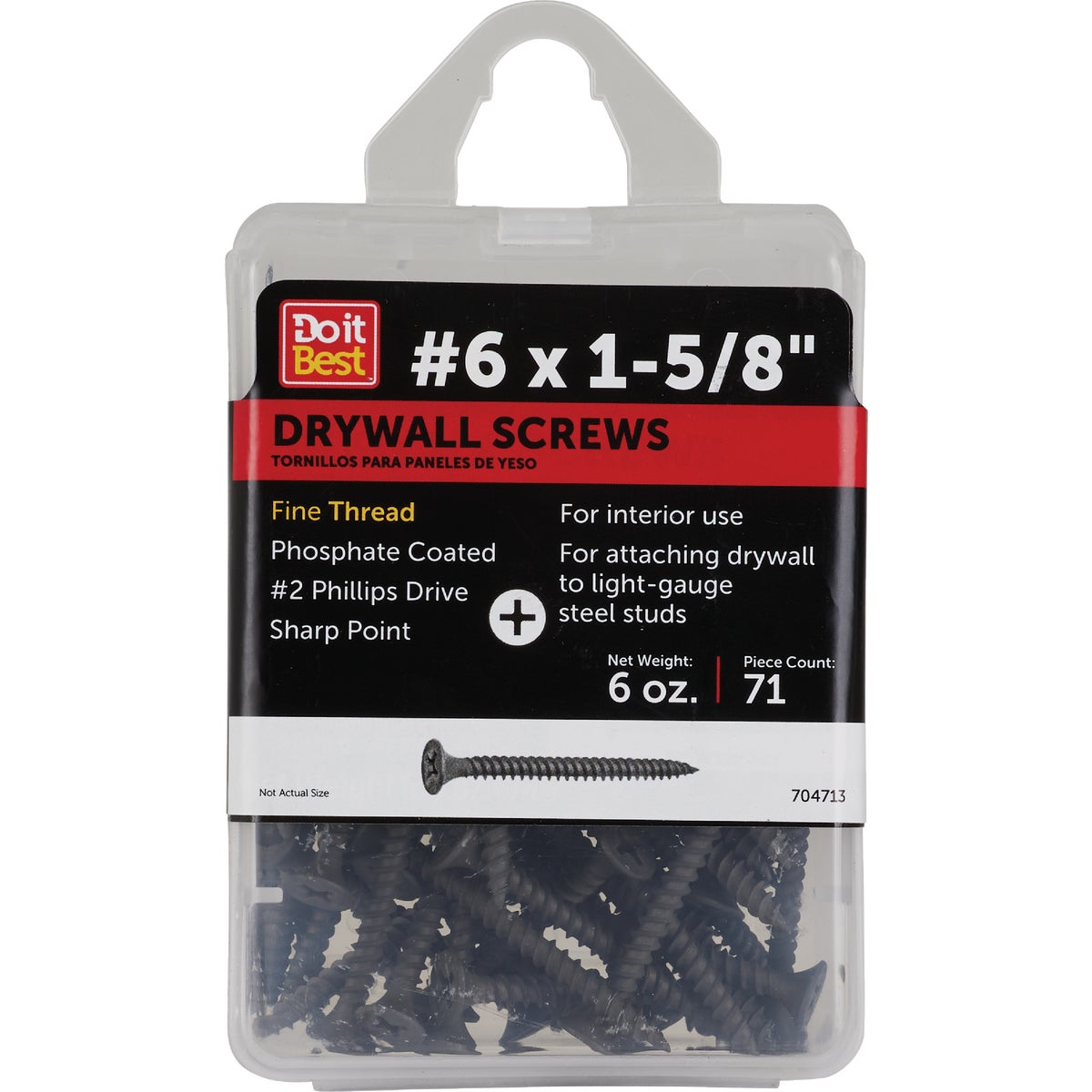 Do it #6 x 1-5/8 In. Fine Thread Multipurpose Drywall Screw (6 Oz. Pack)