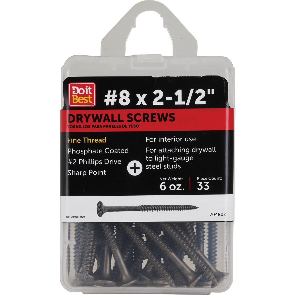 Do it #7 x 2-1/2 In. Fine Thread Multipurpose Drywall Screw (6 Oz. Pack)