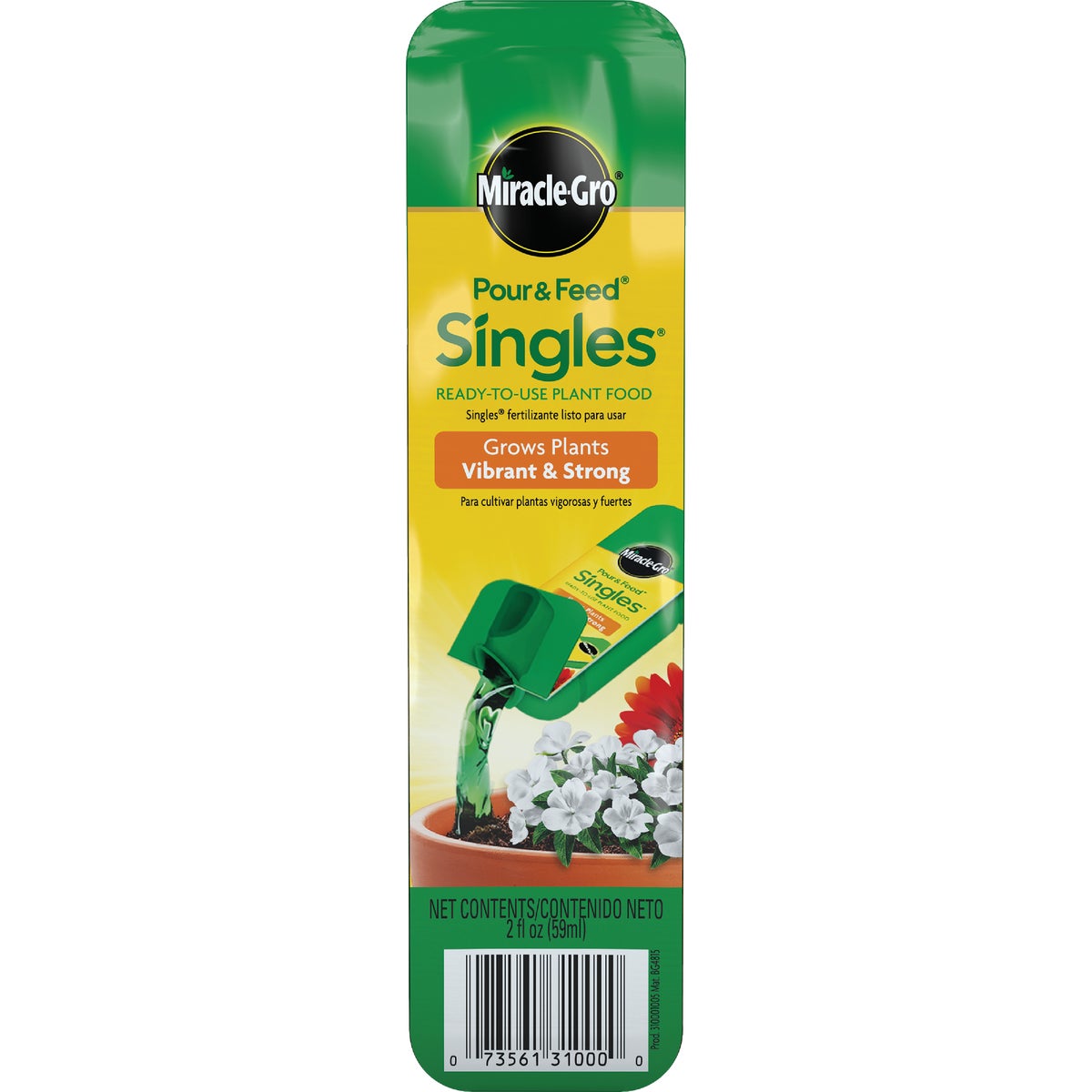 Miracle-Gro Pour & Feed Singles 2 Oz. 0.02-0.02-0.02 Ready To Use Liquid Plant Food