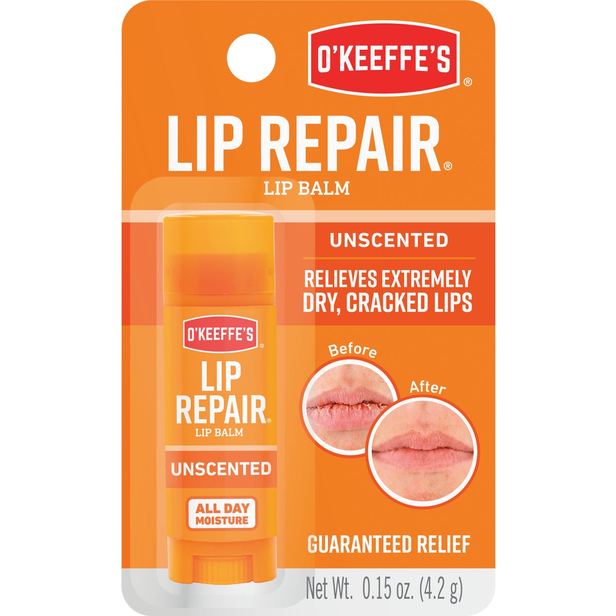 O'Keeffe's Original Unflavored Lip Repair, 0.15 Oz.