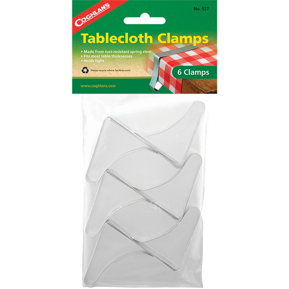 Coghlans Steel Tablecloth Clamps (6-Pack)