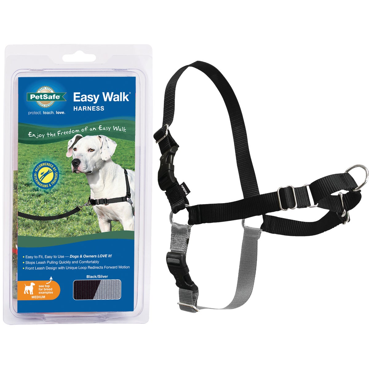 Petsafe Easy Walk 23 In. to 33 In. Black Nylon Harness