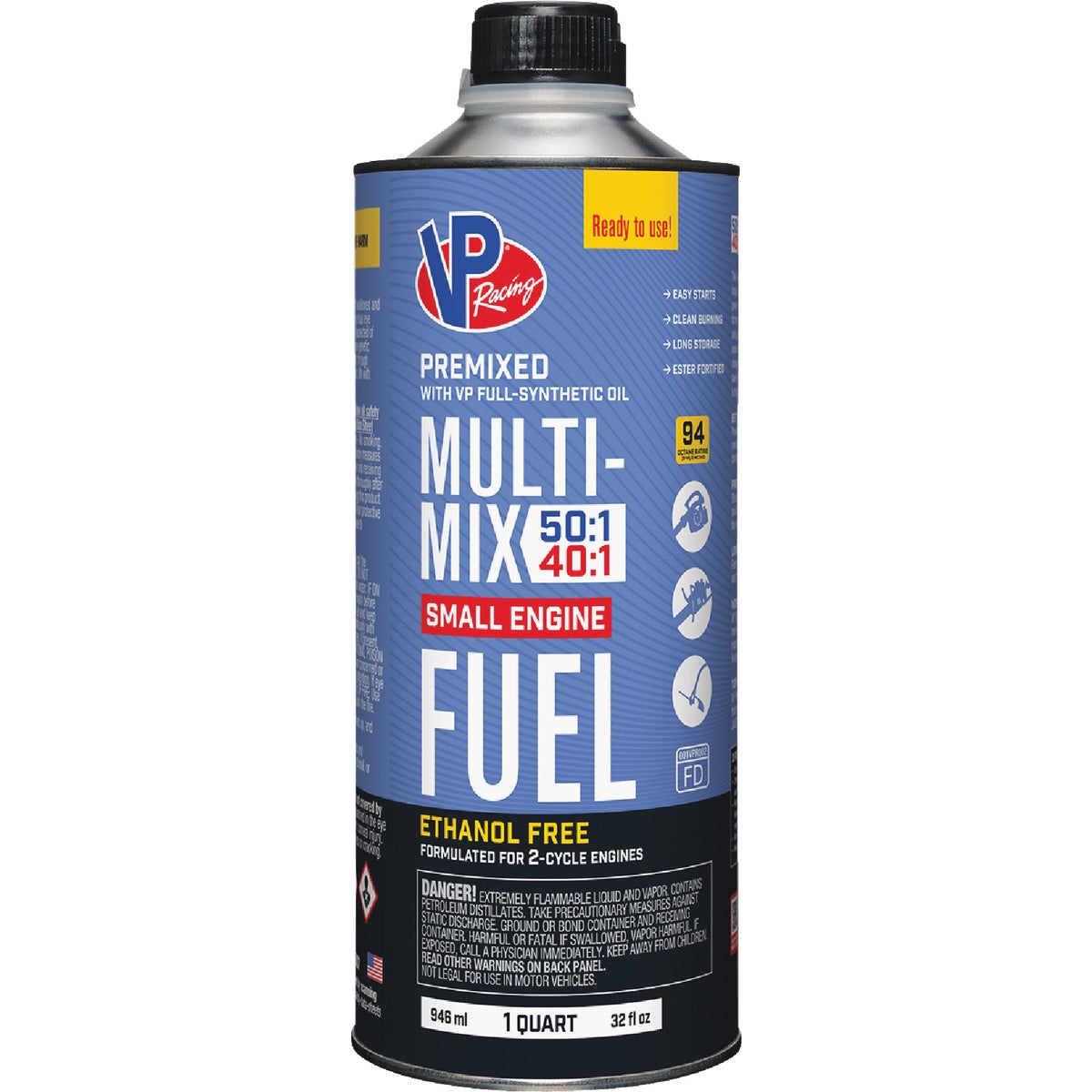 VP Small Engine Fuels 32 Oz. 40:1/50:1 Ethanol-Free Multi-Mix Gas & Oil Pre-Mix