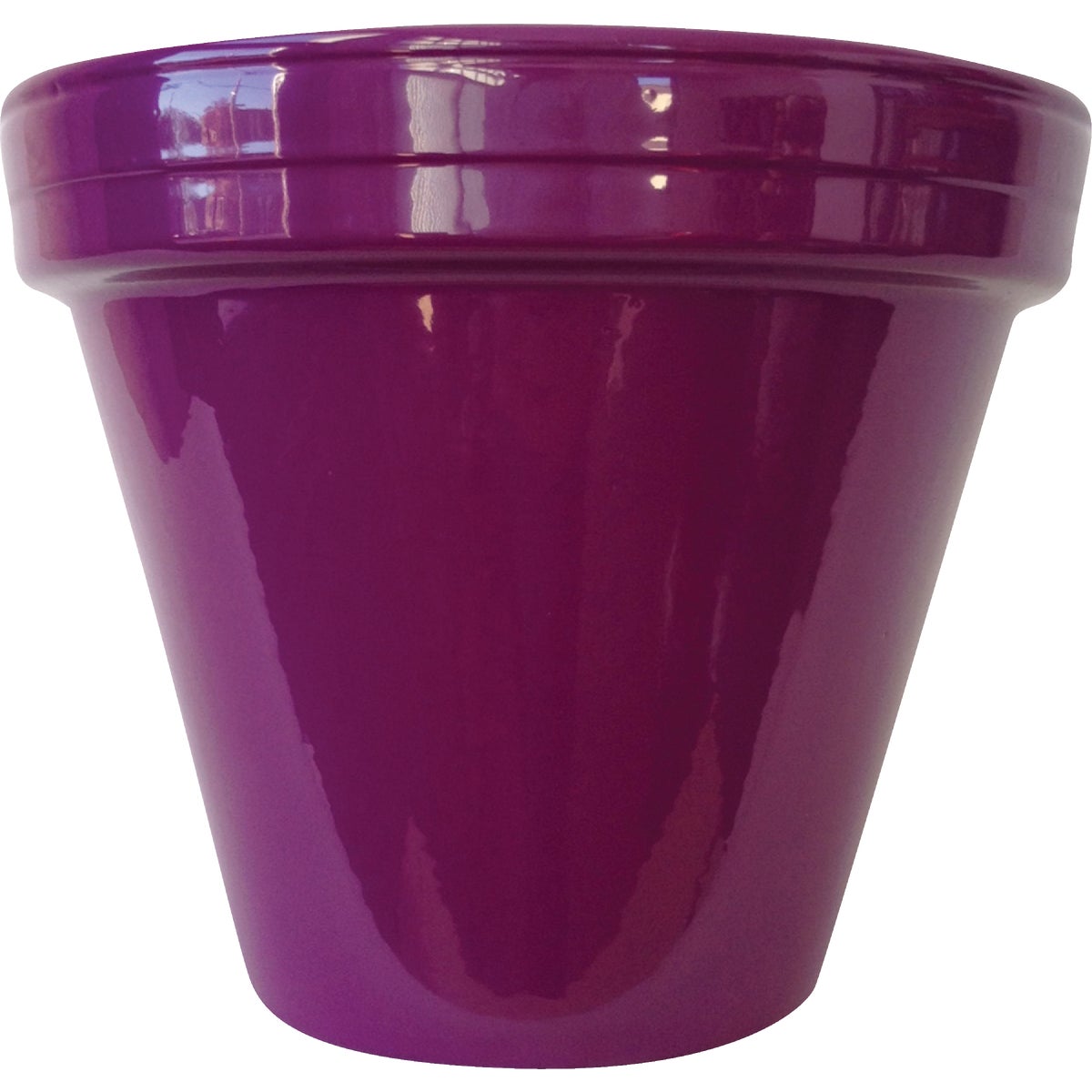 Ceramo Spring Fever 6-1/2 In. H. x 5-1/2 In. Dia. Violet Clay Flower Pot