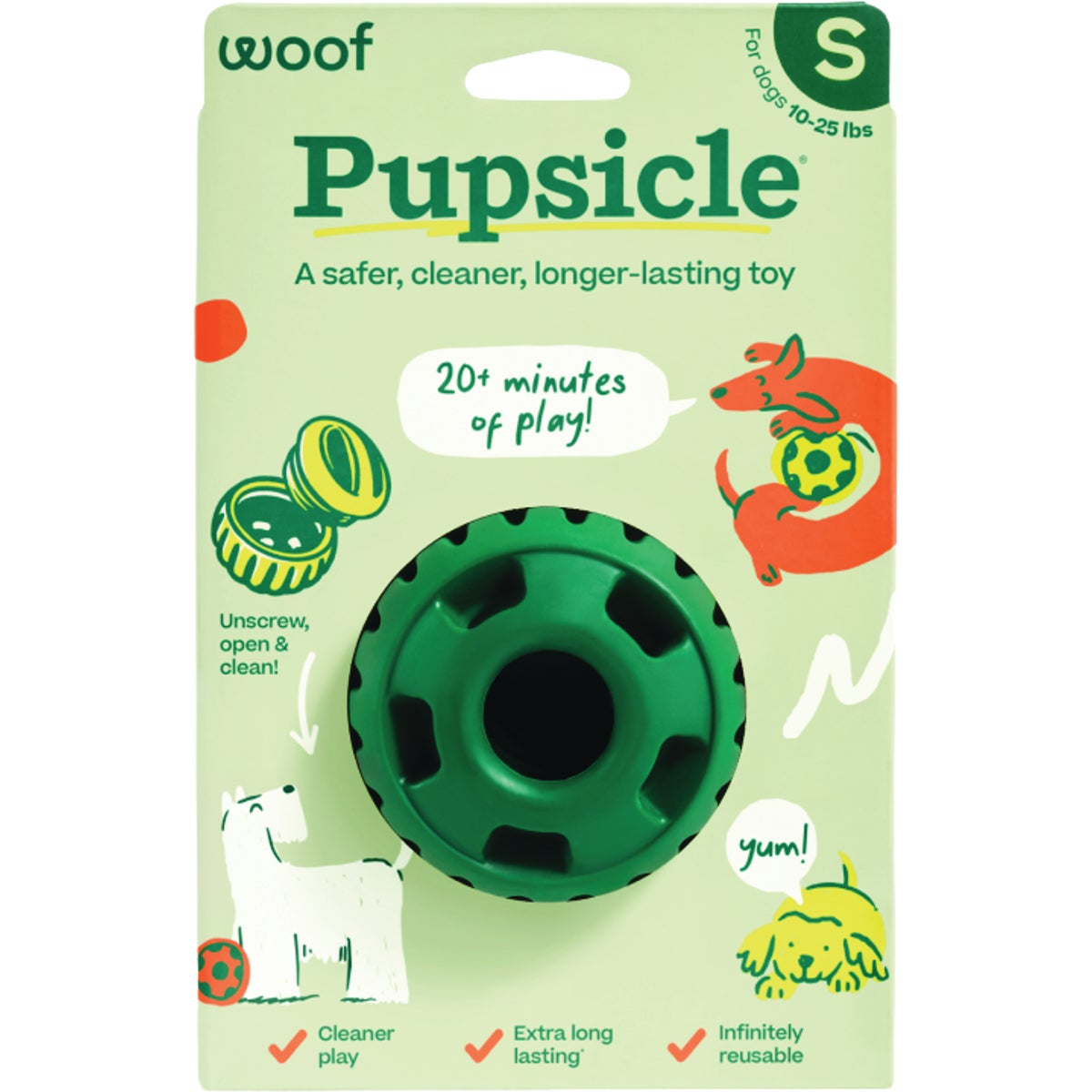 Woof Pupsicle Small Green Dog Toy