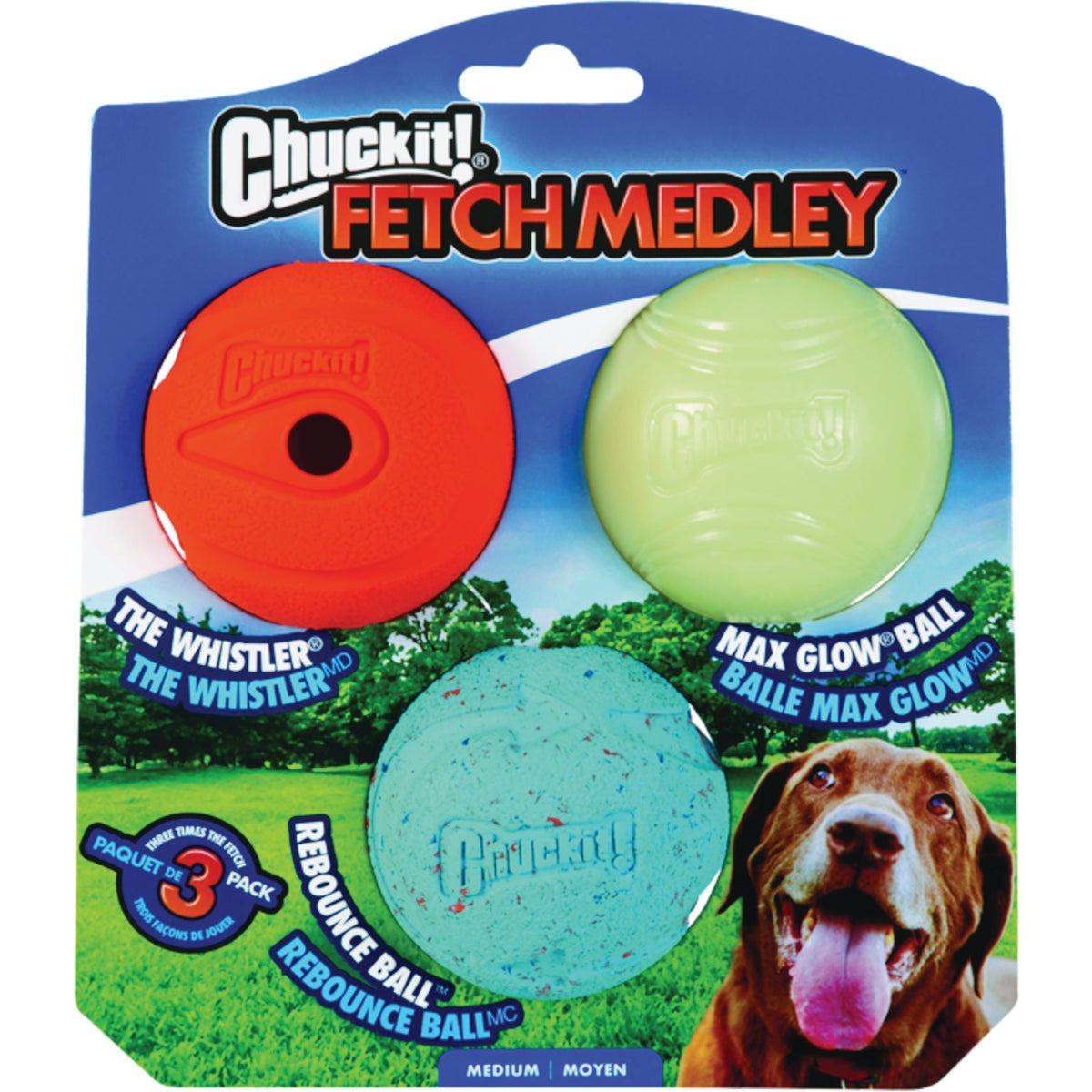 Chuckit Fetch Medley Medium Ball (3-Pack)