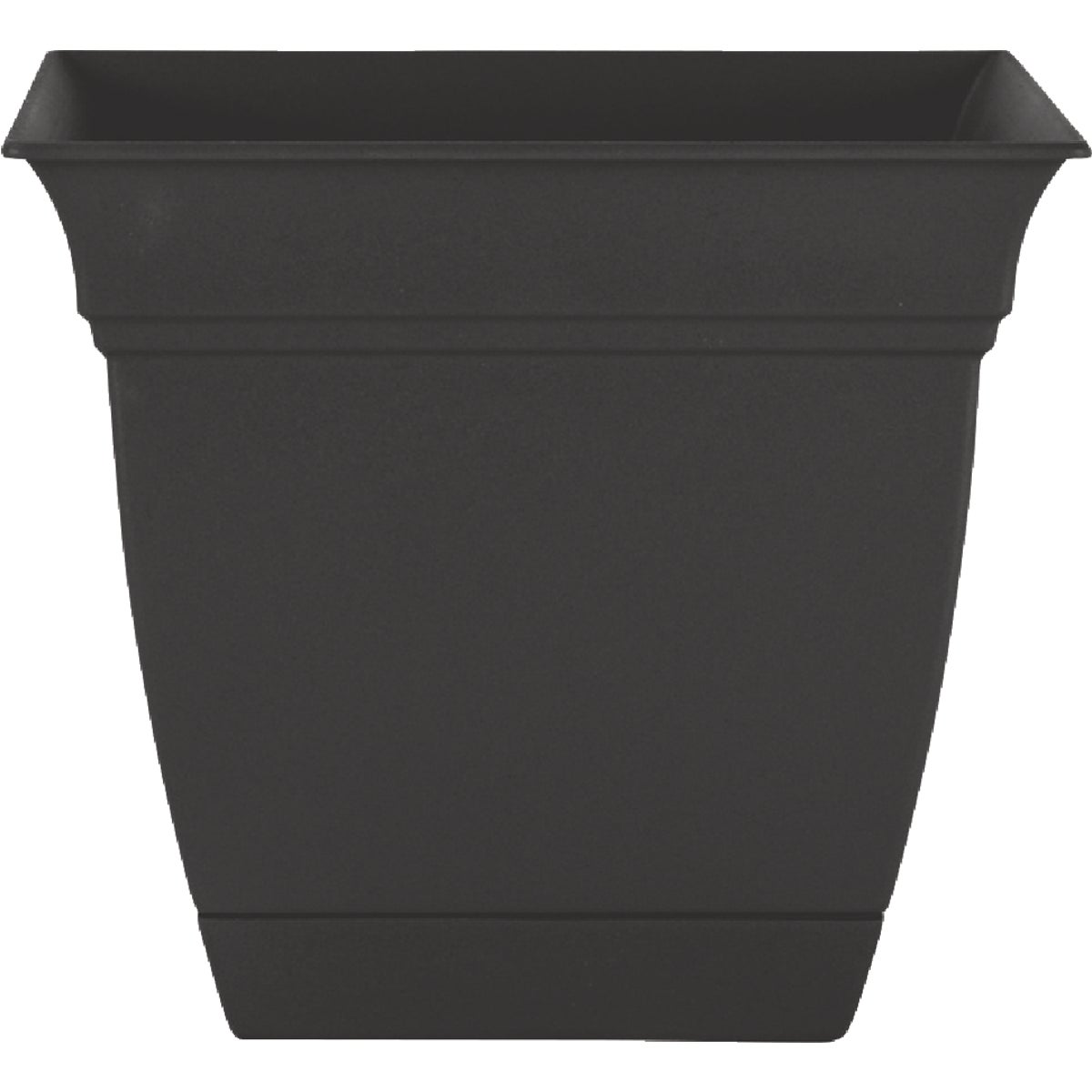 HC Companies 8 In. Black Square Planter Stone with Saucer