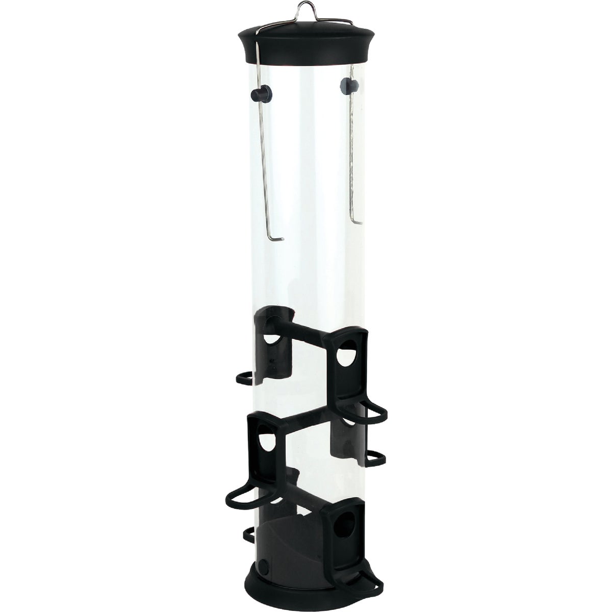 Nature's Way 2.1 Qt. Large Black Plastic Tube Bird Feeder