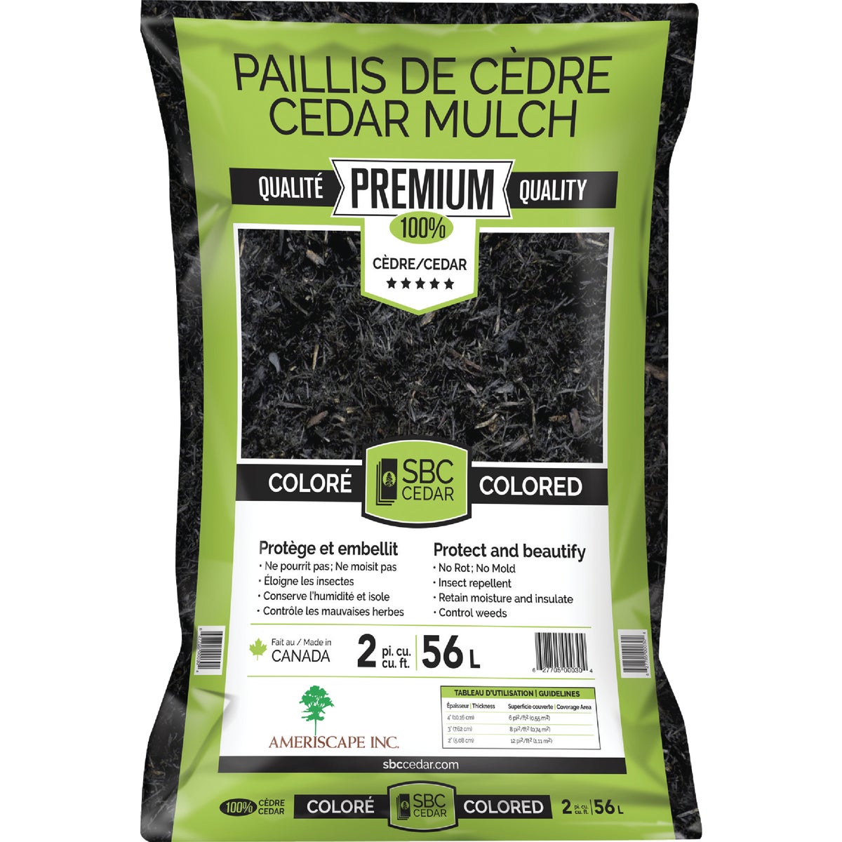 Mulchex 2 Cu. Ft. Dyed Black 100% Pure Cedar Mulch