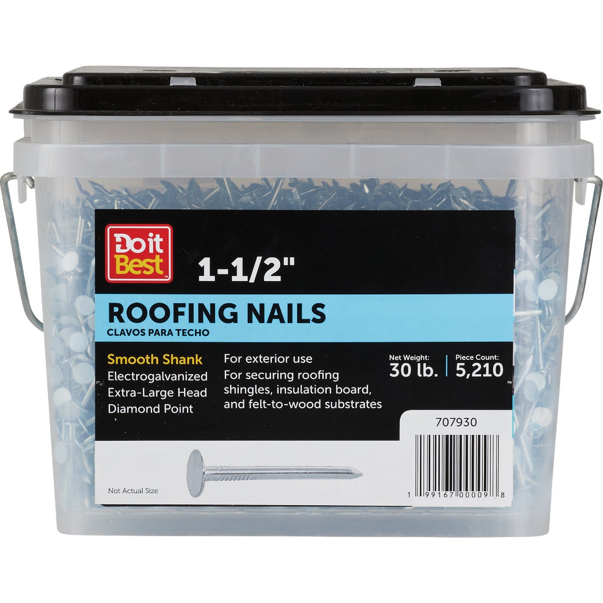 Grip-Rite 1-1/2 In. 11 ga Electrogalvanized Roofing Nails (5580 Ct., 30 Lb.)