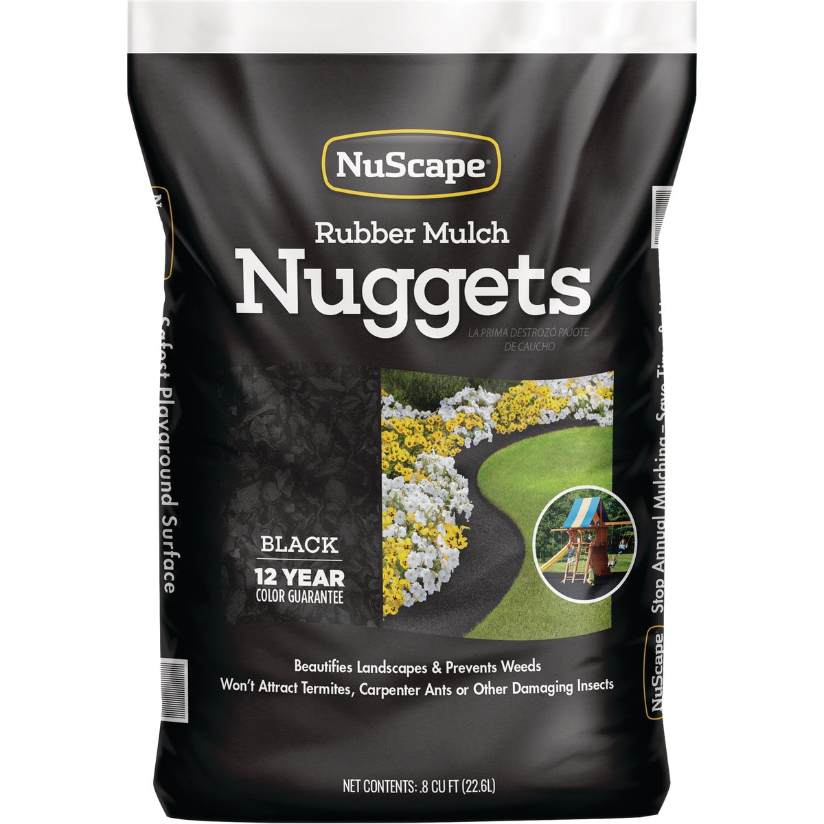 NuScape Black 0.8 Cu. Ft. Rubber Mulch Nuggets