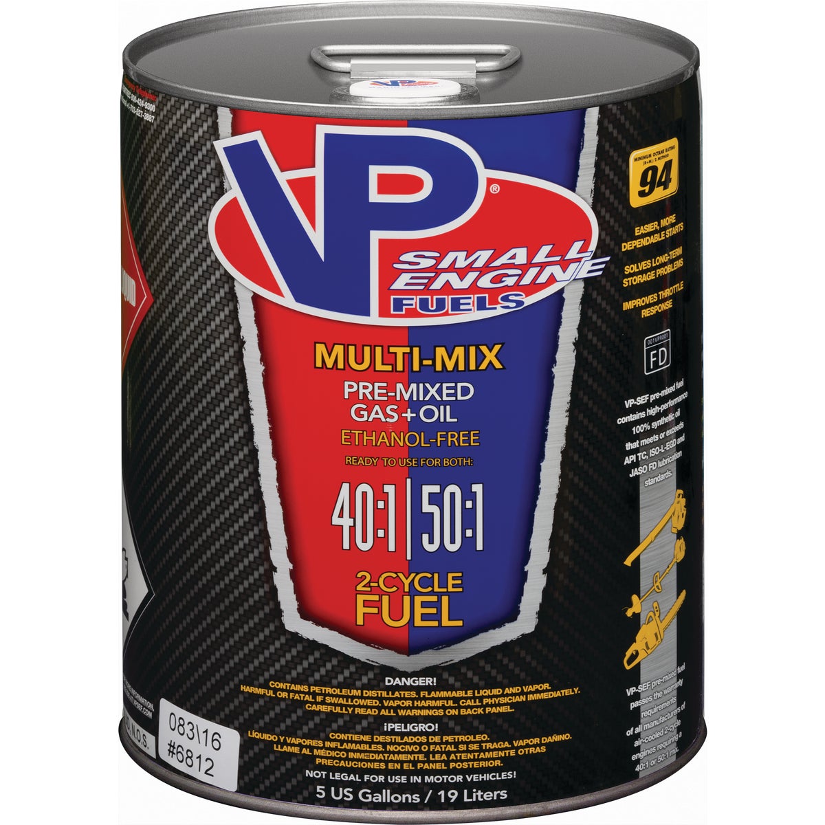 VP Small Engine Fuels 5 Gal. 40:1/50:1 Ethanol-Free Multi-Mix Gas & Oil Pre-Mix