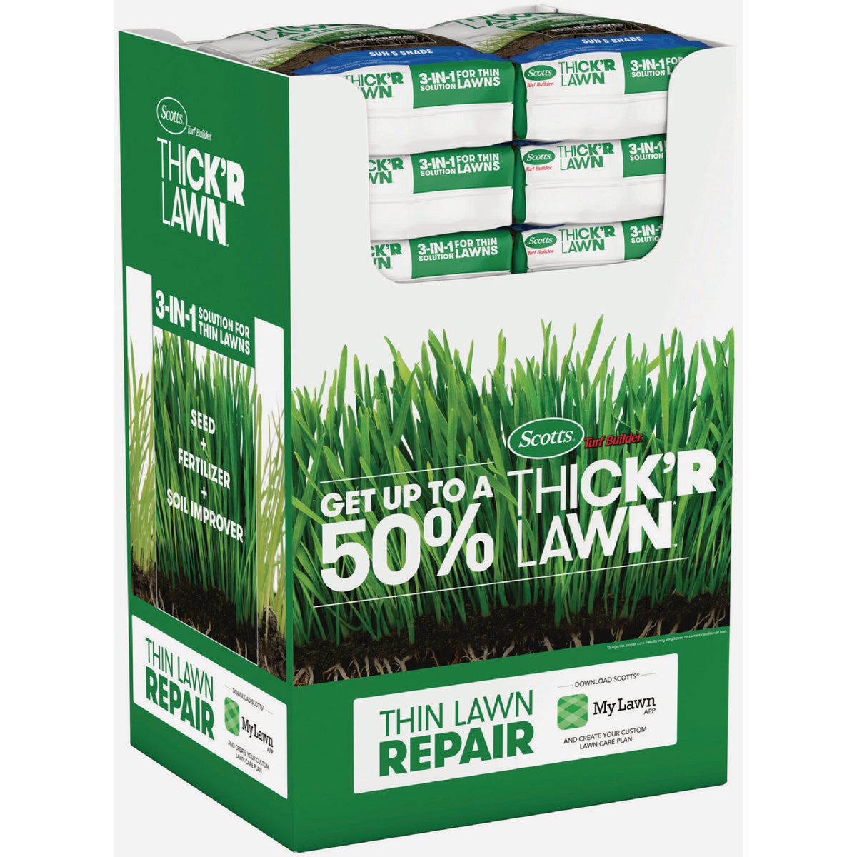 Scotts Turf Builder Thick 'R Lawn 12 Lb. Sun & Shade Display