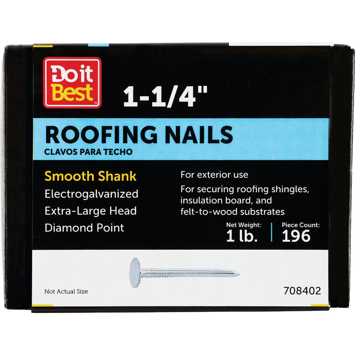 Do it 1-1/4 In. 11 ga Electrogalvanized Roofing Nails (218 Ct., 1 Lb.)