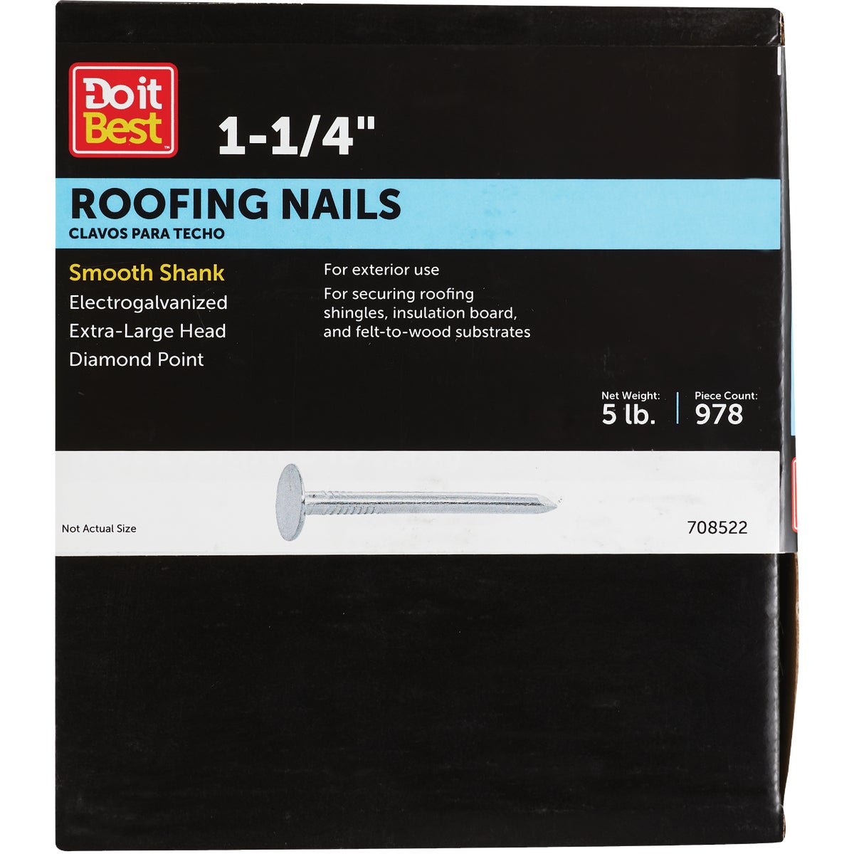 Do it 1-1/4 In. 11 ga Electrogalvanized Roofing Nails (1090 Ct., 5 Lb.)