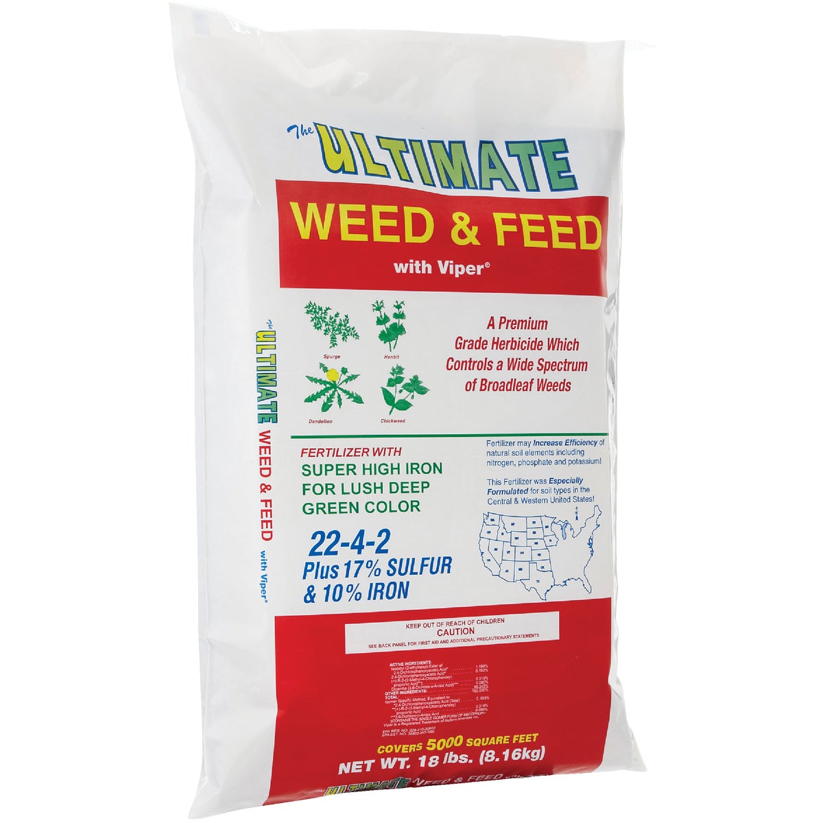 Ultimate Weed & Feed 18 Lb. 5000 Sq. Ft. 22-4-2 Lawn Fertilizer with Weed Killer