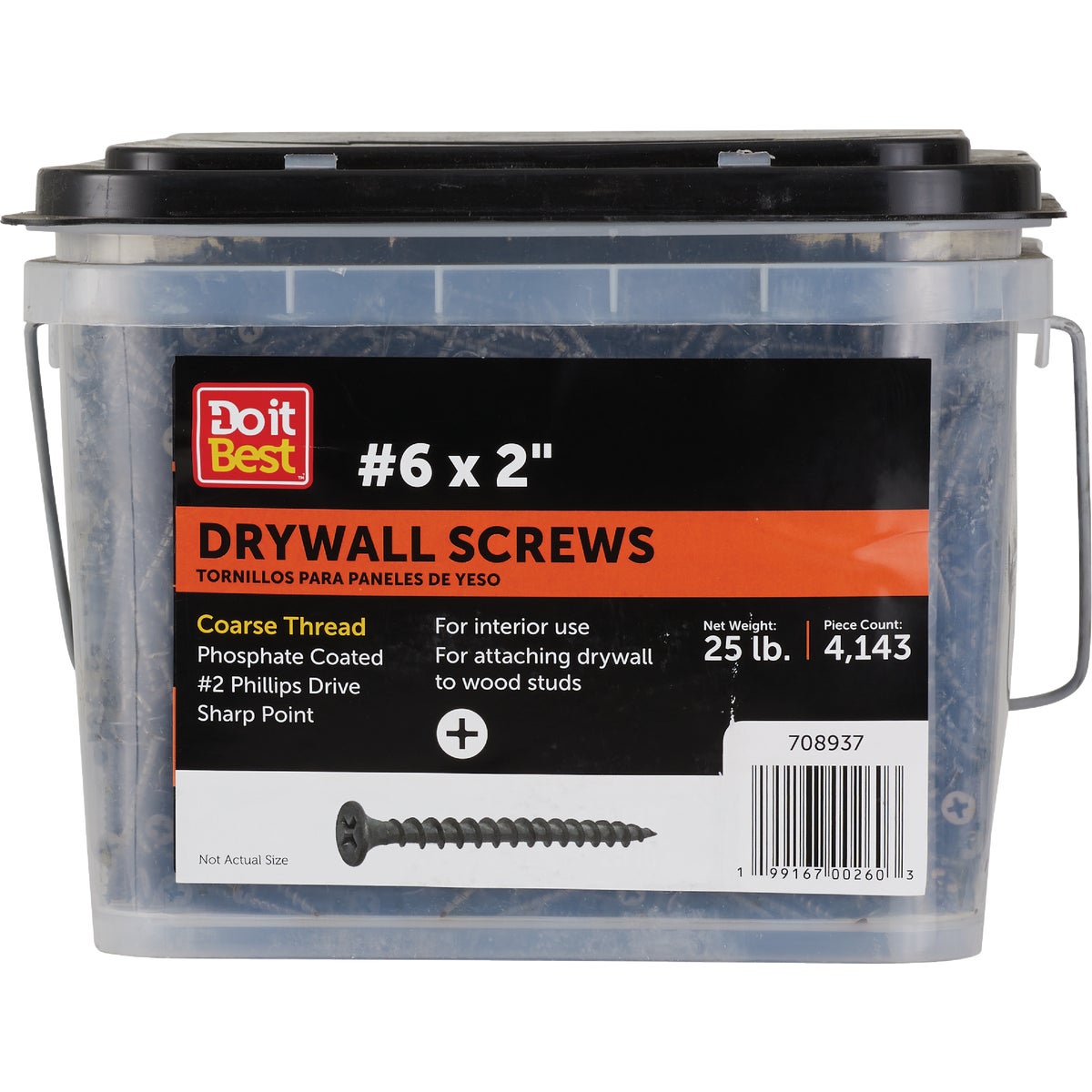 Grip-Rite #6 x 2 In. Coarse Thread Drywall Screw (25 Lb. Pail)