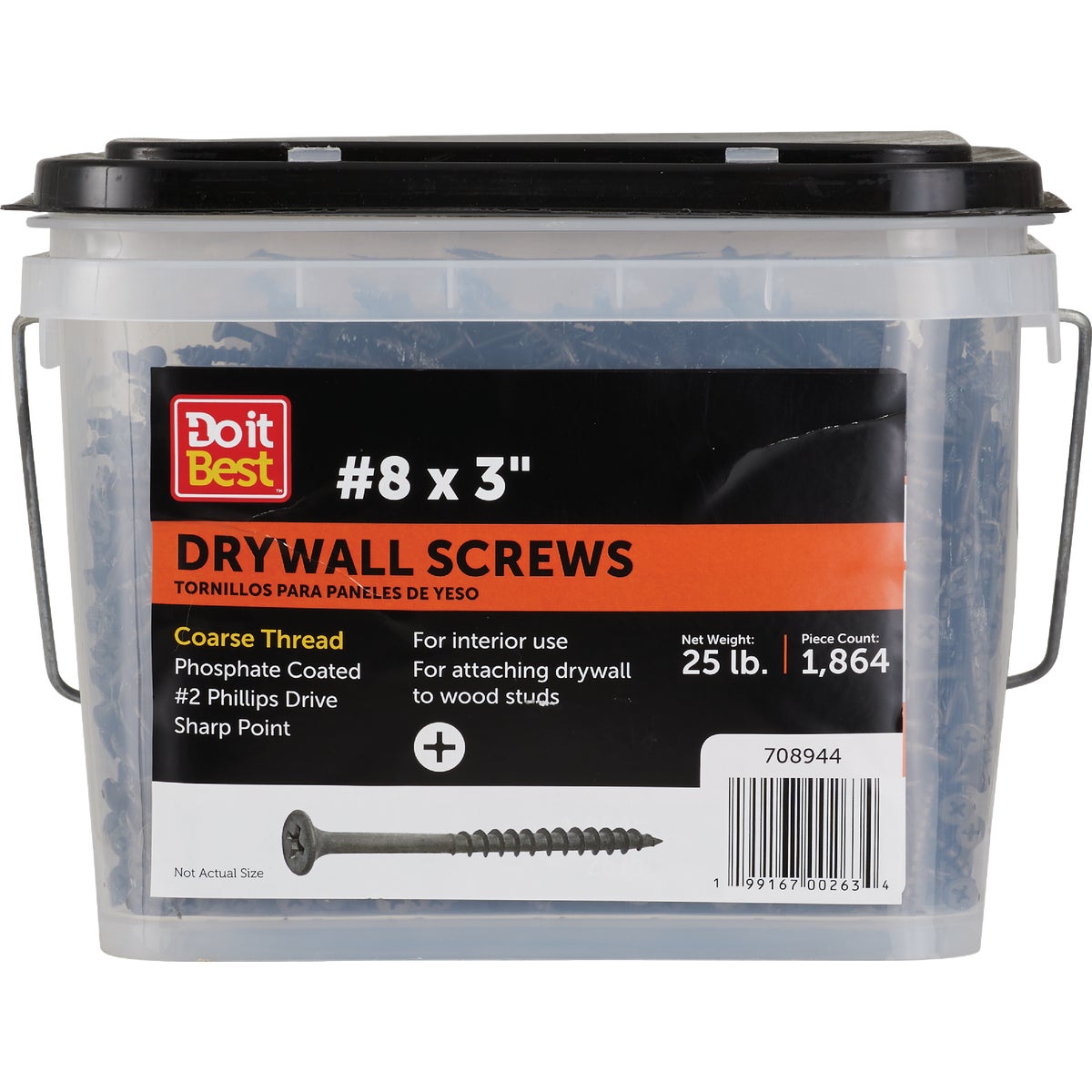 Grip-Rite #8 x 3 In. Coarse Thread Drywall Screw (25 Lb. Pail)