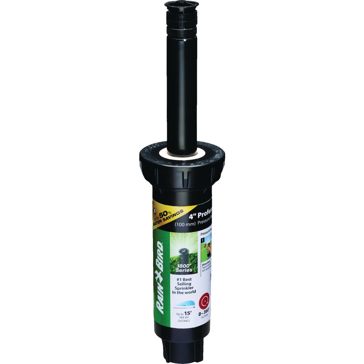 Rain Bird 1800 Series 4 In. Pressure Regulating Seal-a-Matic 15 Ft. Adjustable Pop-Up Head Sprinkler