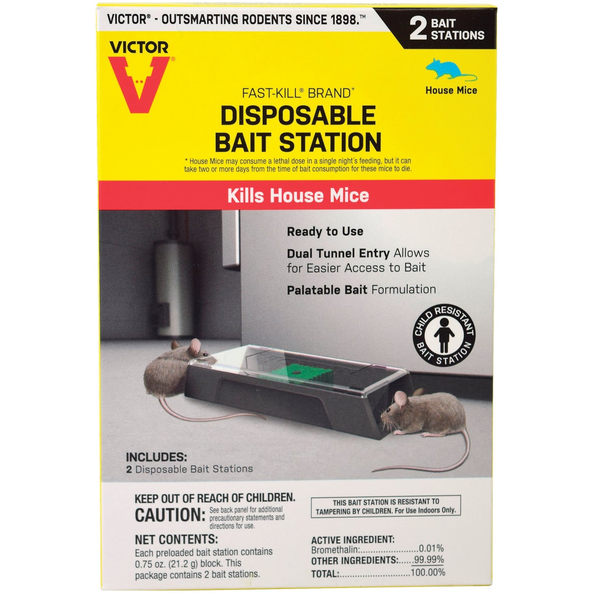 Victor Fast-Kill Disposable Mouse Bait Station (2-Pack)