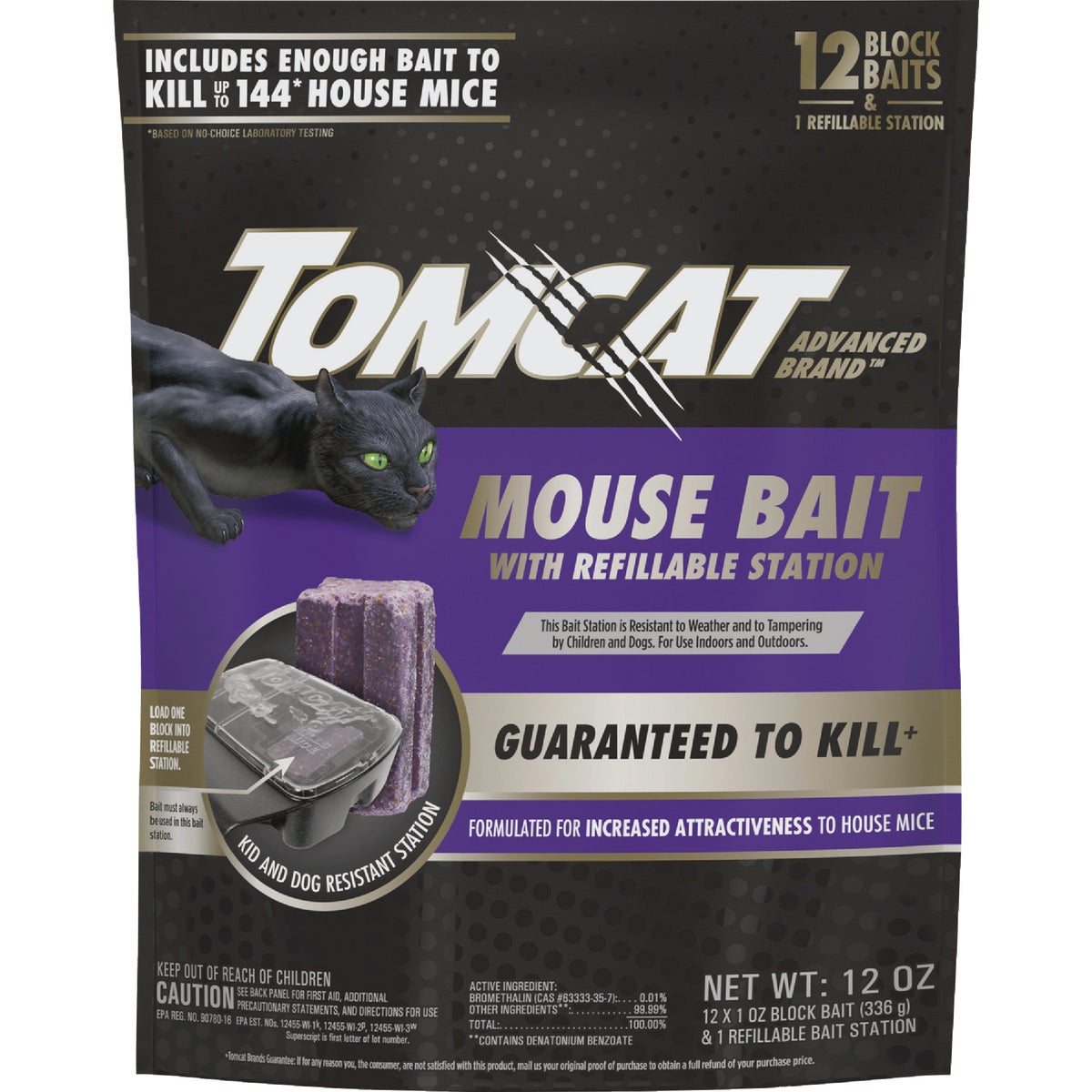 Tomcat Advanced Brand T1 Refillable Mouse Bait Station (48-Count)