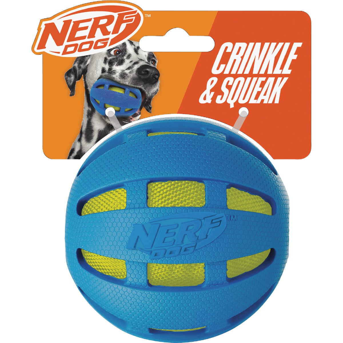 Nerf Dog 3.8 In. Rubber Checker Squeak Crunch Ball