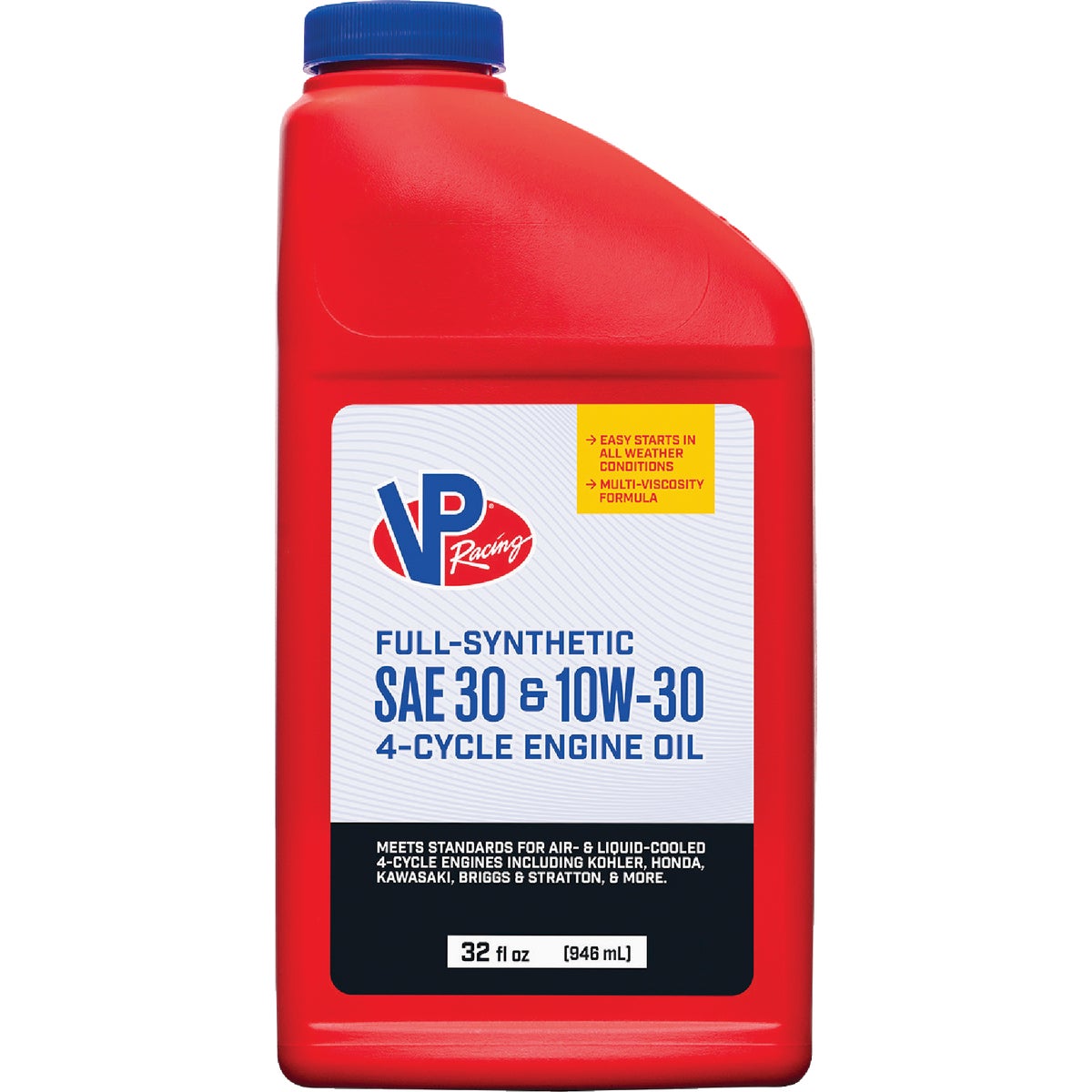 VP Racing Fuels 32 Oz. SAE30/10W30 Full Synthetic 4-Cycle Small Engine Oil