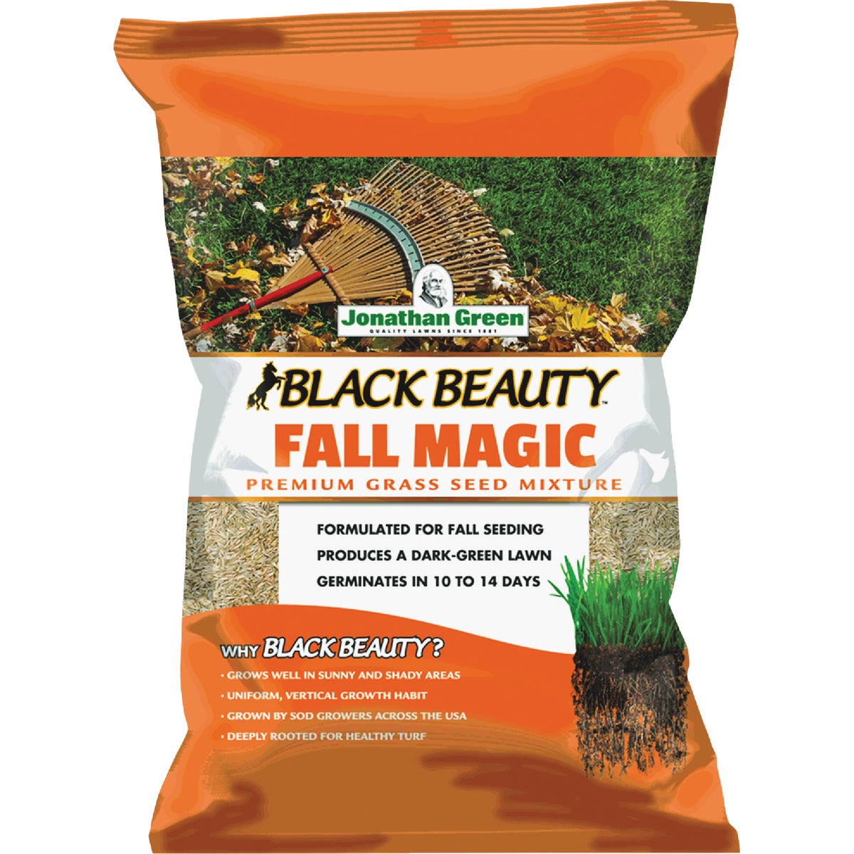 Jonathan Green Black Beauty Fall Magic 25 Lb. 6250 Sq. Ft. Coverage Sun & Shade Grass Seed
