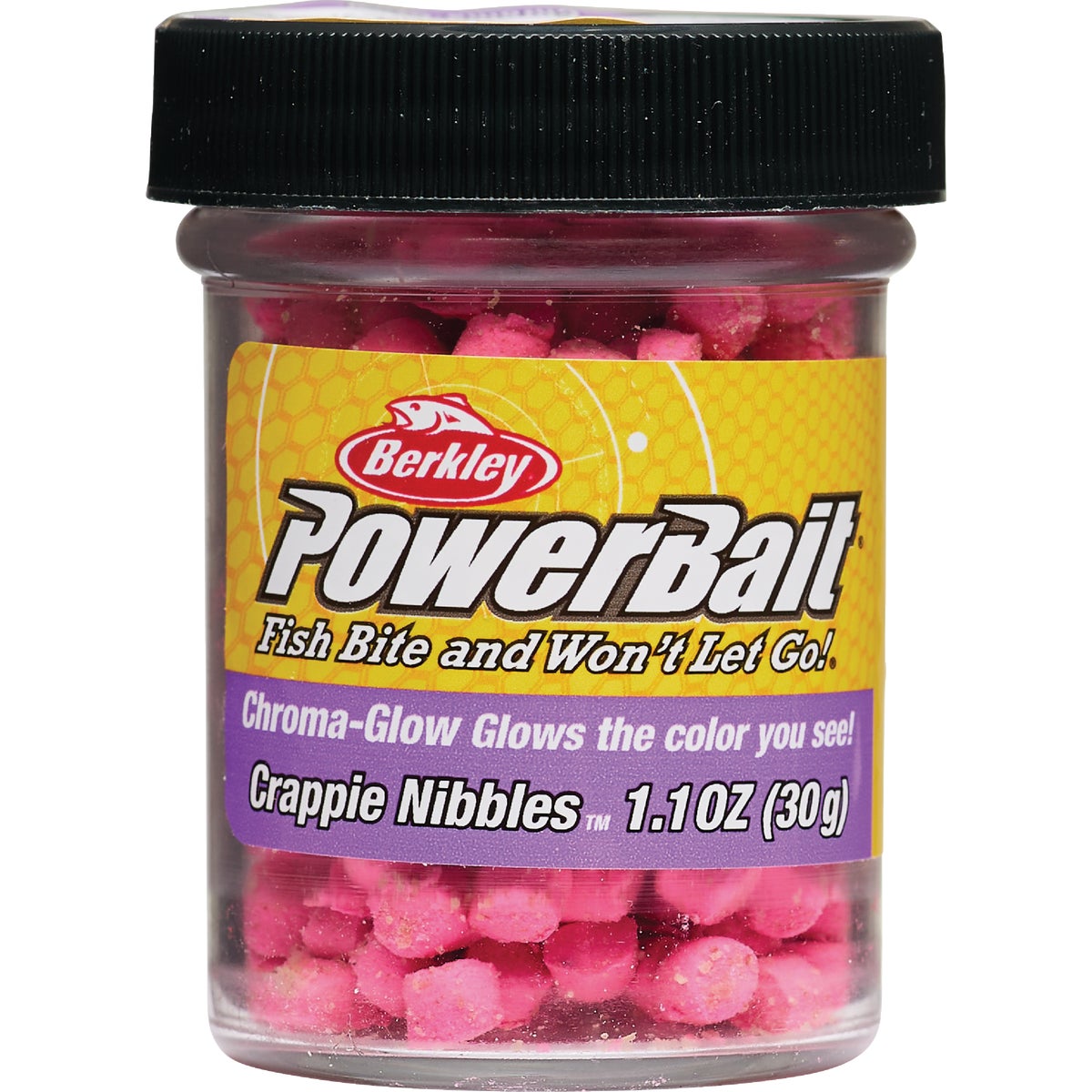 Berkley PowerBait Chroma-Glow Crappie Nibbles, Glow Pink