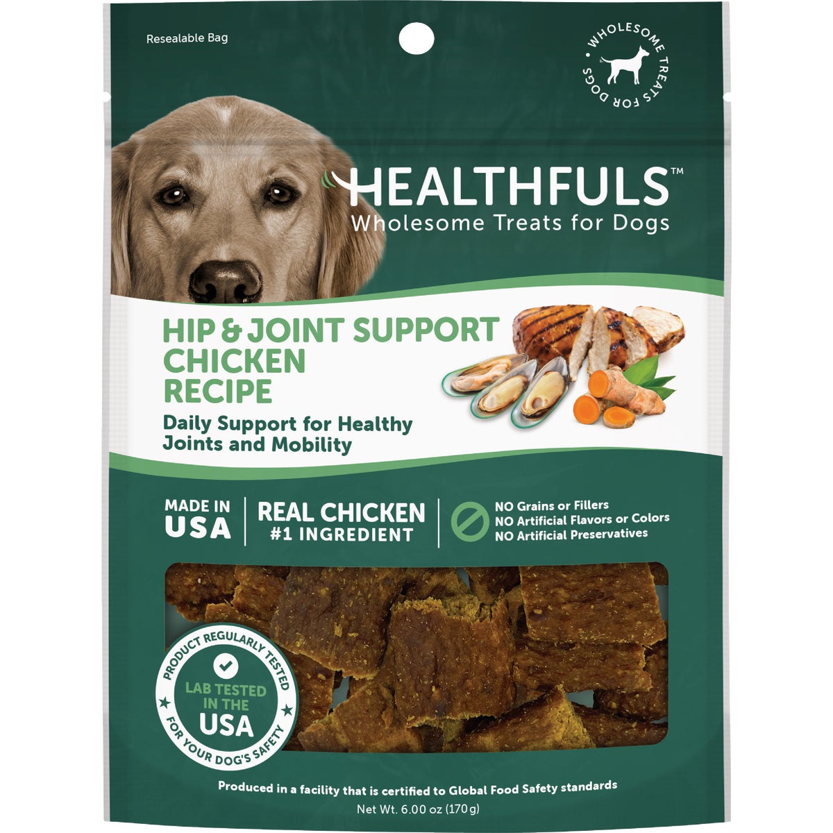 Healthfuls Hip & Joint Support Chicken Recipe Dog Treat, 6 Oz.