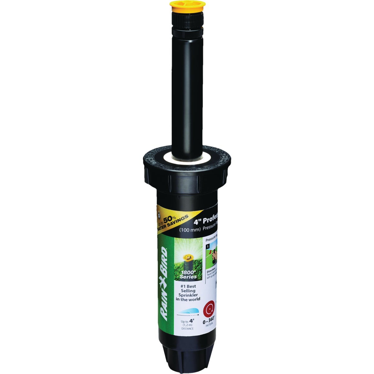 Rain Bird 1800 Series 4 In. Pressure Regulating Seal-a-Matic 4 Ft. Adjustable Pop-Up Head Sprinkler