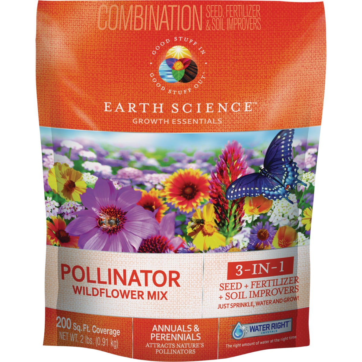 Earth Science All-In-One 2 Lb. 200 Sq. Ft. Coverage Pollinator Wildflower Seed Mix